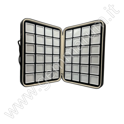 Etui mit 48 Klarsichtdosen 4x4 - weiss