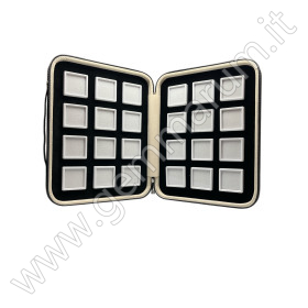 Elegante box imbottito con 24 scatoline 4x4 Bianche
