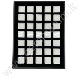 Etui mit 35 Klarsichtdosen 3x3cm - weiß