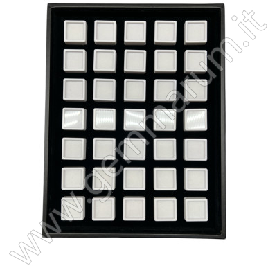 Etui mit 35 Klarsichtdosen 3x3cm - weiß