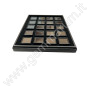 Vassoio con 20 scatoline 4x4 Nere