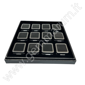 BOX 12 Scatoline Metallo 4X4x1.5 cm - Argento lucido