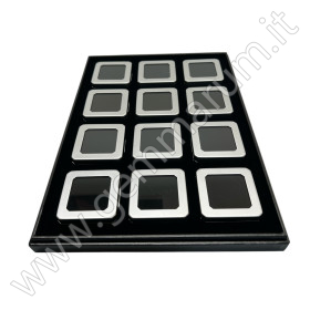 BOX 12 Scatoline Metallo 5.5X5.5x1.5 cm - Argento Opaco