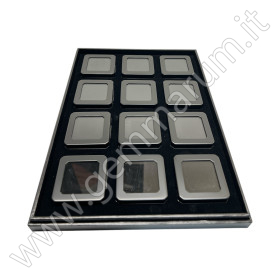 BOX 12 Scatoline Metallo 5.5X5.5x1.5 cm - Nero Opaco