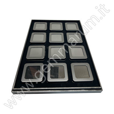 BOX 12 Scatoline Metallo 5.5X5.5x1.5 cm - Nero Opaco