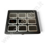 Elegante Espositore con chiusura e finestra 9 scatoline - matt silver