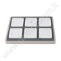 Elegantes Deluxe Holzdisplay mit 6 Edelsteindosen - weiß