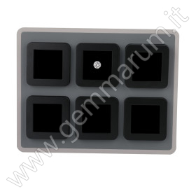 Large Deluxe Wooden Diamond Display Box Tray set - 6 black boxes