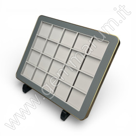 Espositore Premium con Cornice Dorata-Grigio