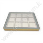 Espositore Premium con Cornice Dorata-Grigio