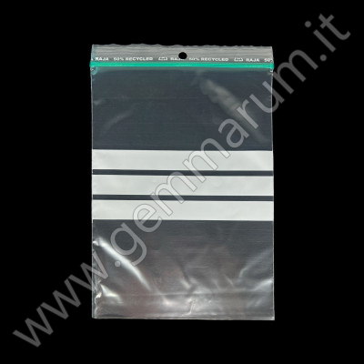 FLACHBEUTEL 16x22 cm mit drei Beschriftungsstreifen