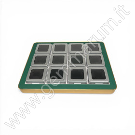 Premium Gem Display with Gold Frame - Green Complete display with 12 MATT SIVLER boxes