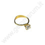 Gold stone holder ring for stones from 0.50 to 2.0 ct