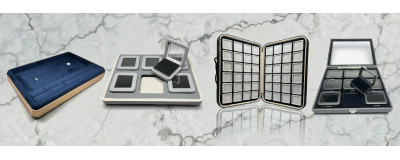 Steinvitrinen und Tabletts